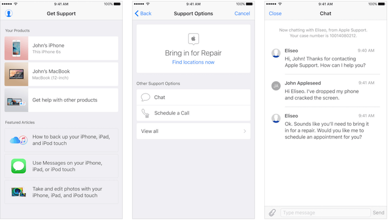 Applicazione Supporto di Apple