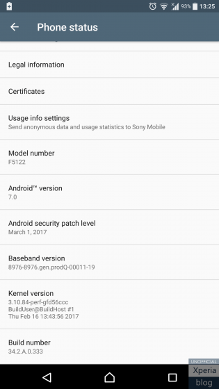 Aggiornamento Sony Xperia X