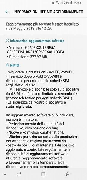 aggiornamento-galaxy-s9