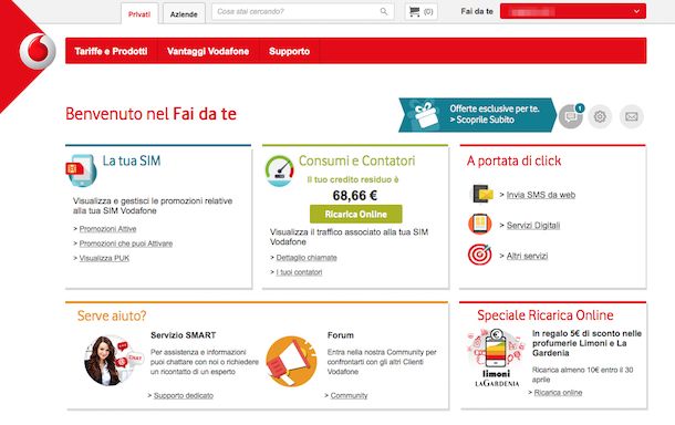 come vedere il credito vodafone