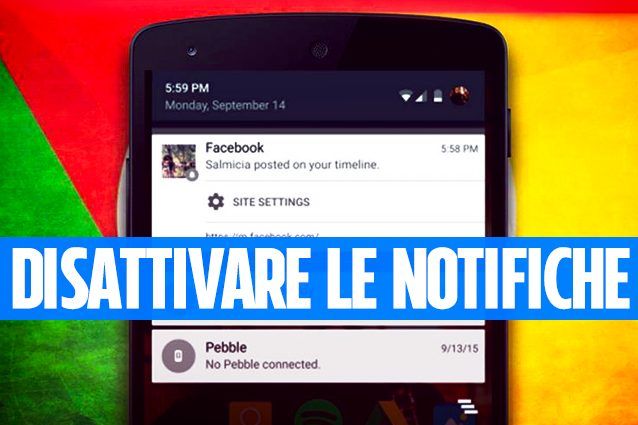 Come bloccare le notifiche dei siti web su Google Chrome da Android