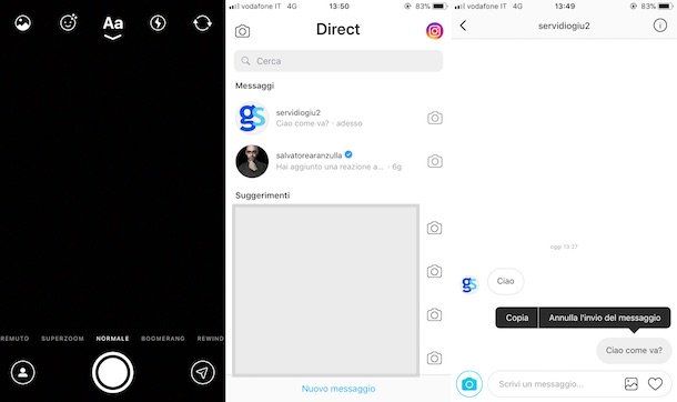 Come eliminare una conversazione su Instagram Direct