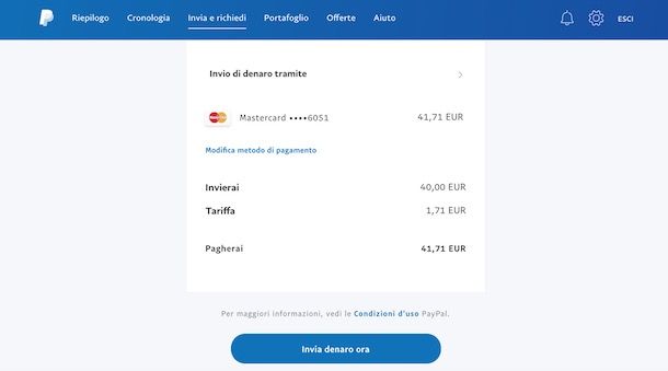 Come inviare soldi a un altro utente PayPal tramite App